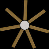 Calibo Alula 60" (1524mm) 7 Blade Indoor/Outdoor DC Ceiling Fan with 24W Light & Remote | Black & Teak