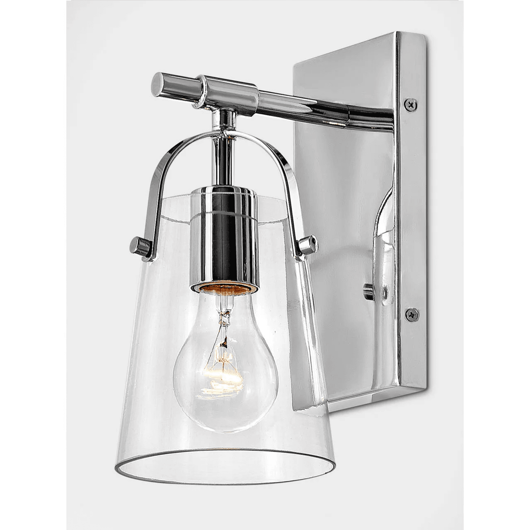 Hinkley Foster Modern Glass Wall Light (E27) | Chrome