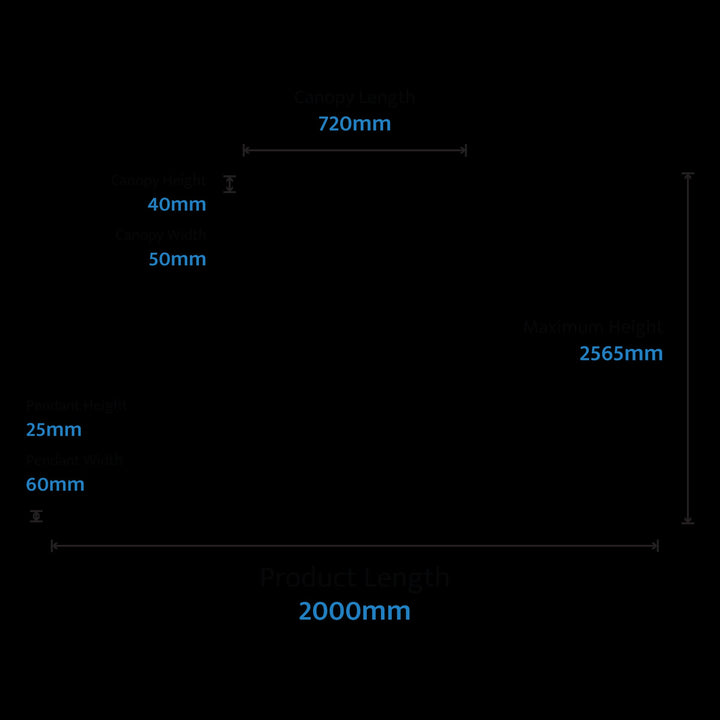 Calibo Dazzle 2000mm Linear LED Pendant | Brass