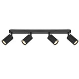 Telbix Picard 4 Light Minimalist Bar Spotlight with Rotatable Heads | Black