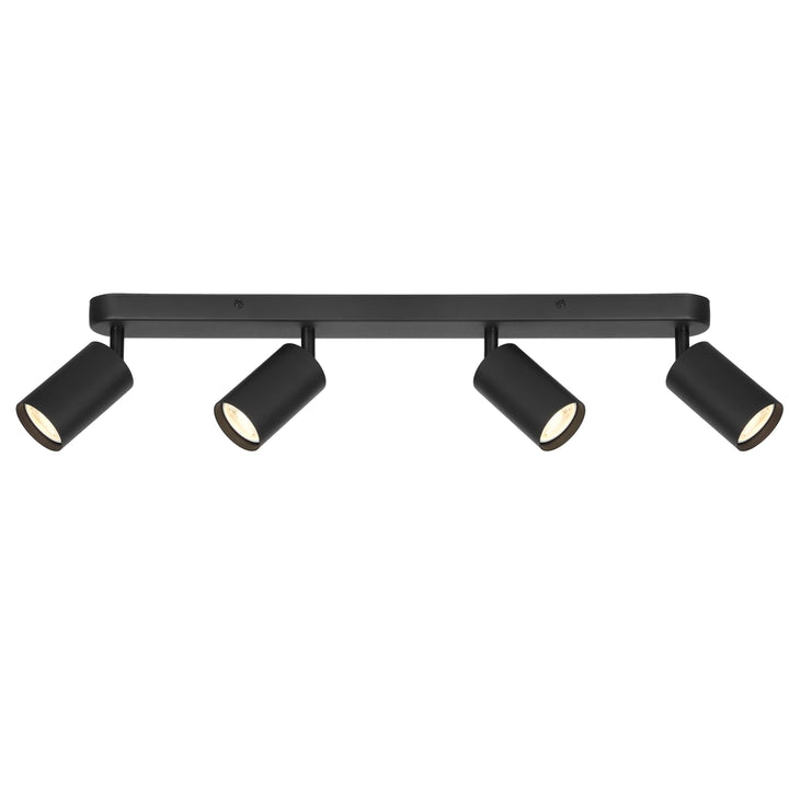 Telbix Picard 4 Light Minimalist Bar Spotlight with Rotatable Heads | Black