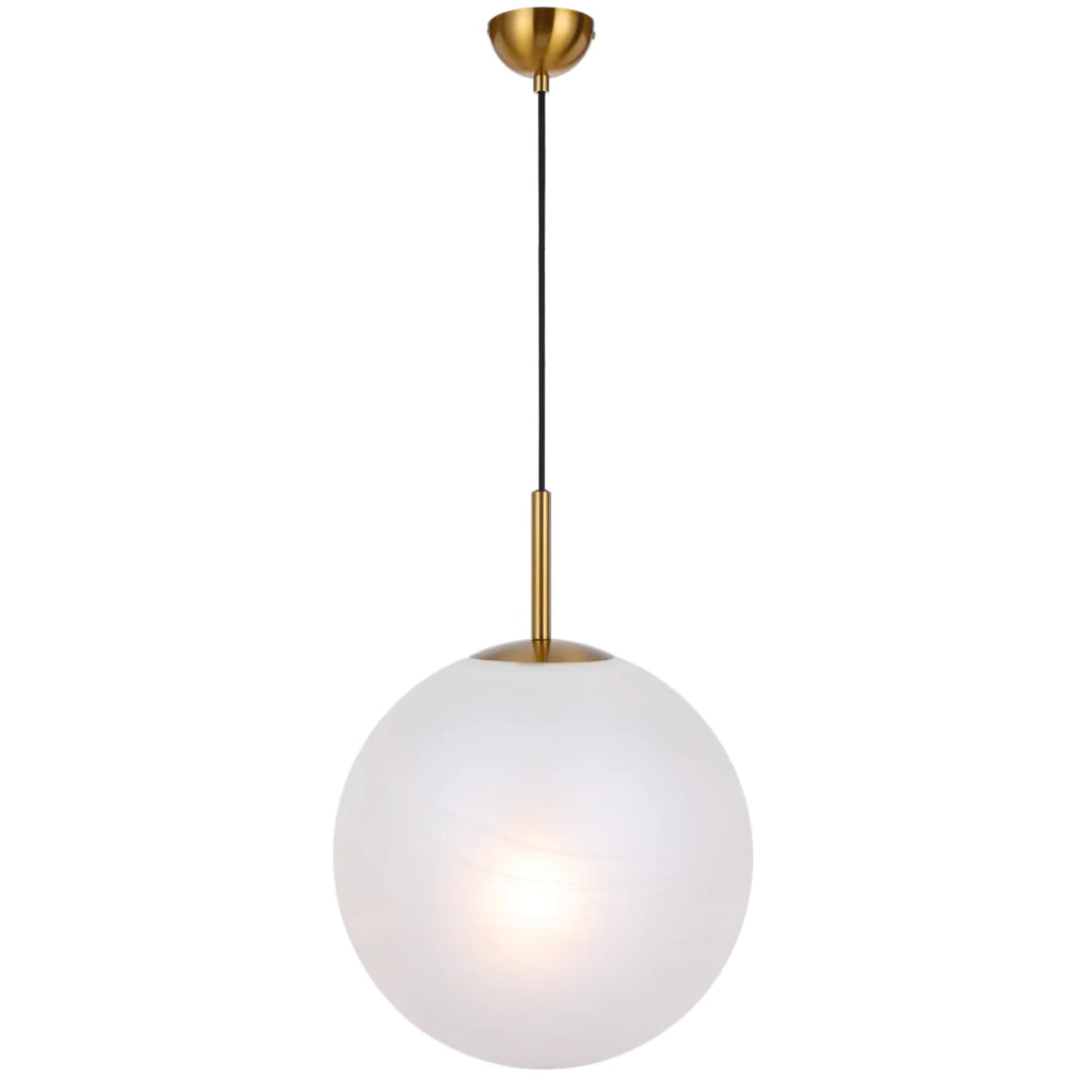 Antique Gold Telbix Bally Alabastro Glass Ball Pendant Light | 400mm