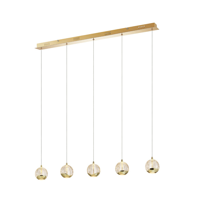 Telbix Segovia 5 Light LED Bar Pendant | Gold