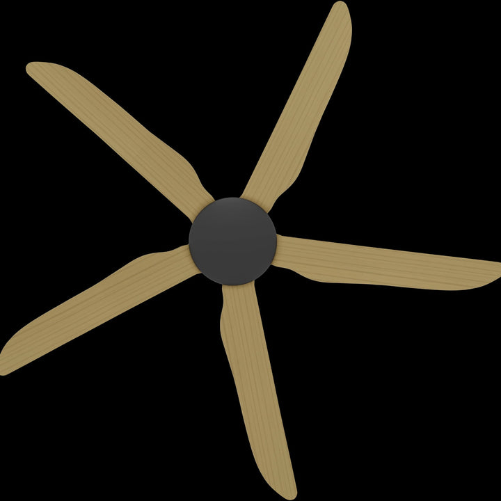 Calibo Storm 56" (1430mm) 5 Blade Indoor/Outdoor DC Ceiling Fan and Remote | Black & Bamboo