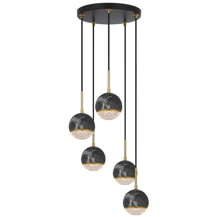 Telbix Oneta 5 Light Cluster Pendant | Black