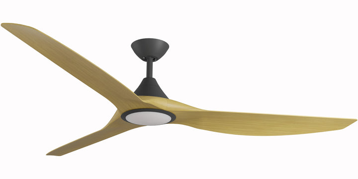 Calibo Smart CloudFan 72" (1830mm) ABS DC Ceiling Fan with 20W CCT LED Light and Remote | Black & Bamboo