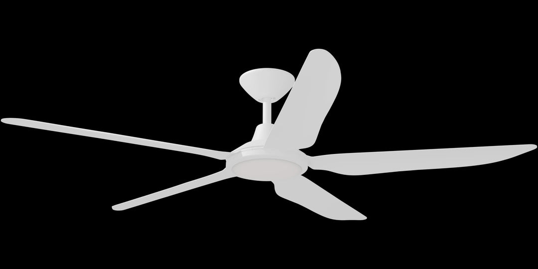 Calibo Storm 56" (1430mm) 5 Blade 18W Tricolour LED Light Indoor/Outdoor DC Ceiling Fan & Remote | White