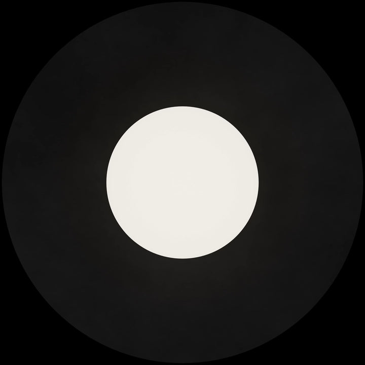 Calibo Crest Opal Glass 120mm Orb Wall Light Round Plate 300mm | Black
