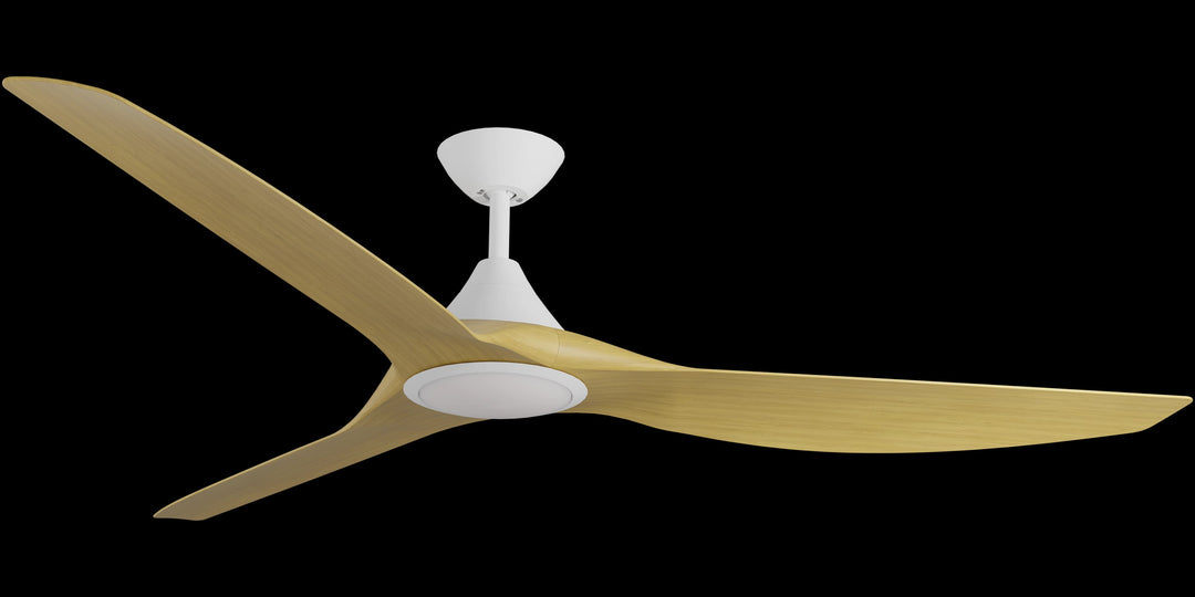Calibo Smart CloudFan 52" (1300mm) ABS DC Ceiling Fan with 20W CCT LED Light and Remote | White & Bamboo