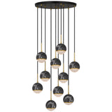 Telbix Oneta 10 Light Cluster Pendant | Black