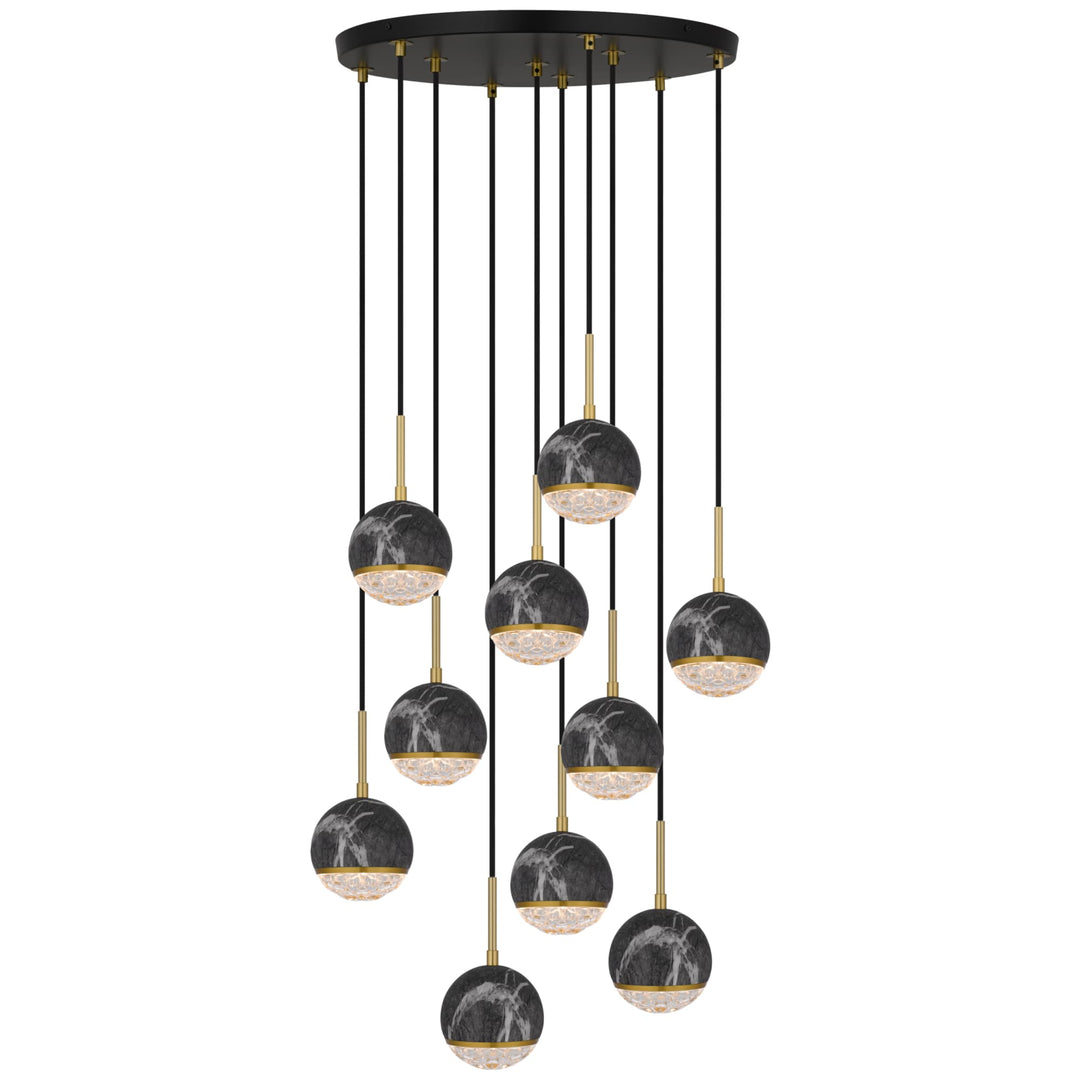 Telbix Oneta 10 Light Cluster Pendant | Black