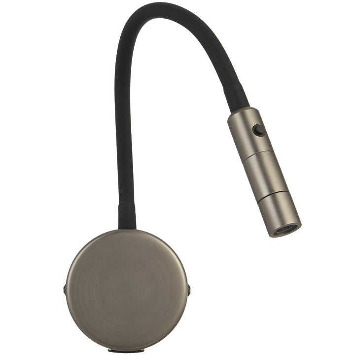 Telbix Solio Modern Minimalist Adjustable Tubular LED Wall Light | Nickel