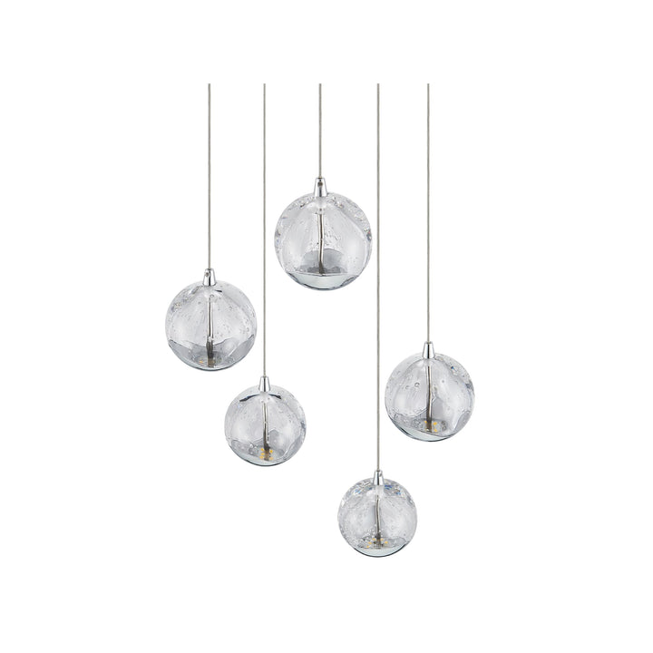 Telbix Segovia 5 Light LED Pendant | Chrome