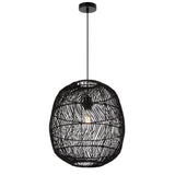 Black Telbix Rana Woven Pendant (E27) | Medium