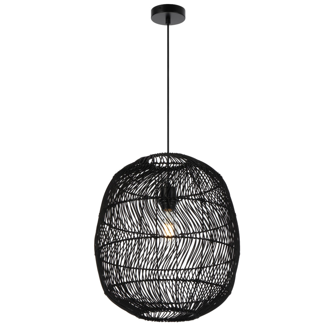 Black Telbix Rana Woven Pendant (E27) | Medium