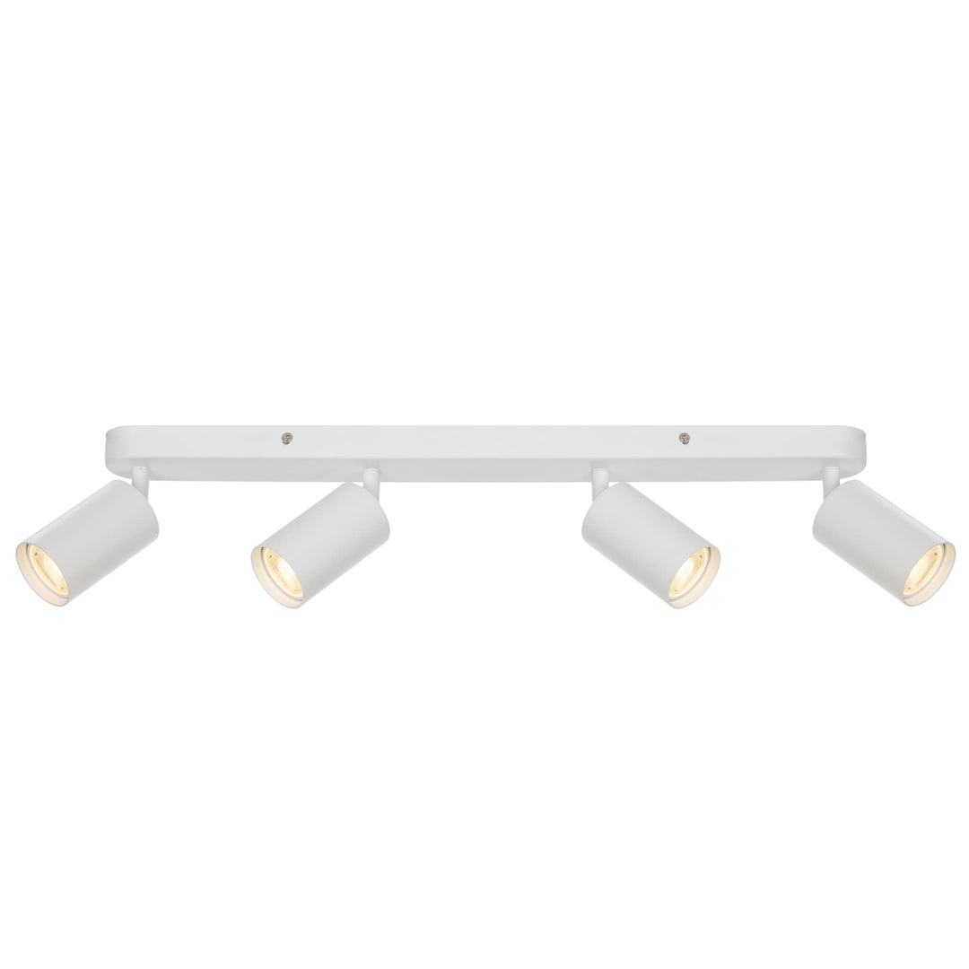 Telbix Picard 4 Light Minimalist Bar Spotlight with Rotatable Heads | White