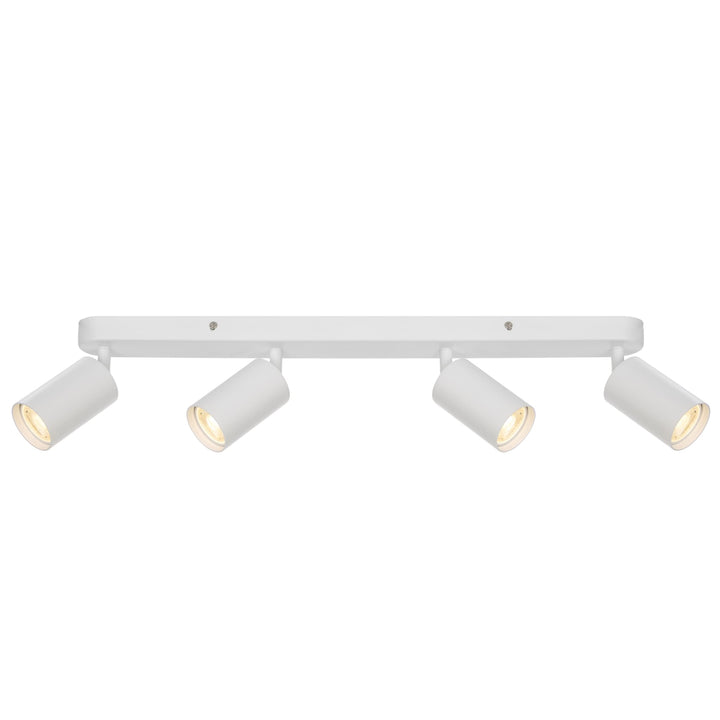 Telbix Picard 4 Light Minimalist Bar Spotlight with Rotatable Heads | White