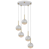 Telbix Oneta 5 Light Cluster Pendant | White