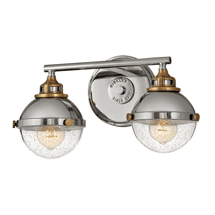 Hinkley Fletcher Traditional Double Wall Light (E27) | Polished Nickel & Heritage Brass