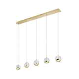 Telbix Segovia 5 Light LED Bar Pendant | Gold