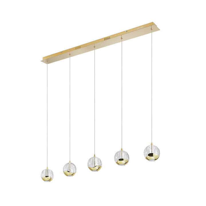 Telbix Segovia 5 Light LED Bar Pendant | Gold