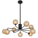 Telbix Black Felton 9 Light Pendant | Amber Tear