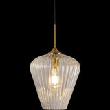 Calibo Ribbon Fluted Glass 280mm Pendant Light | Clear