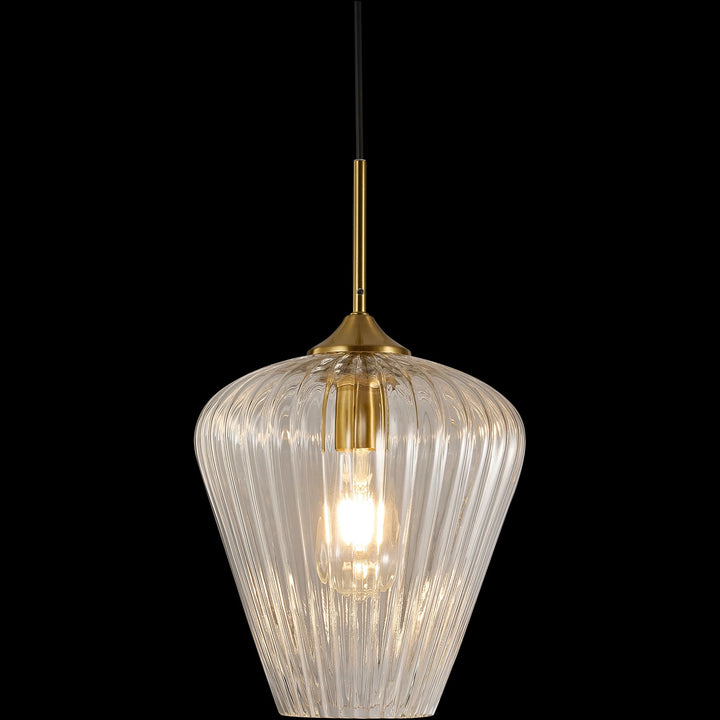 Calibo Ribbon Fluted Glass 280mm Pendant Light | Clear