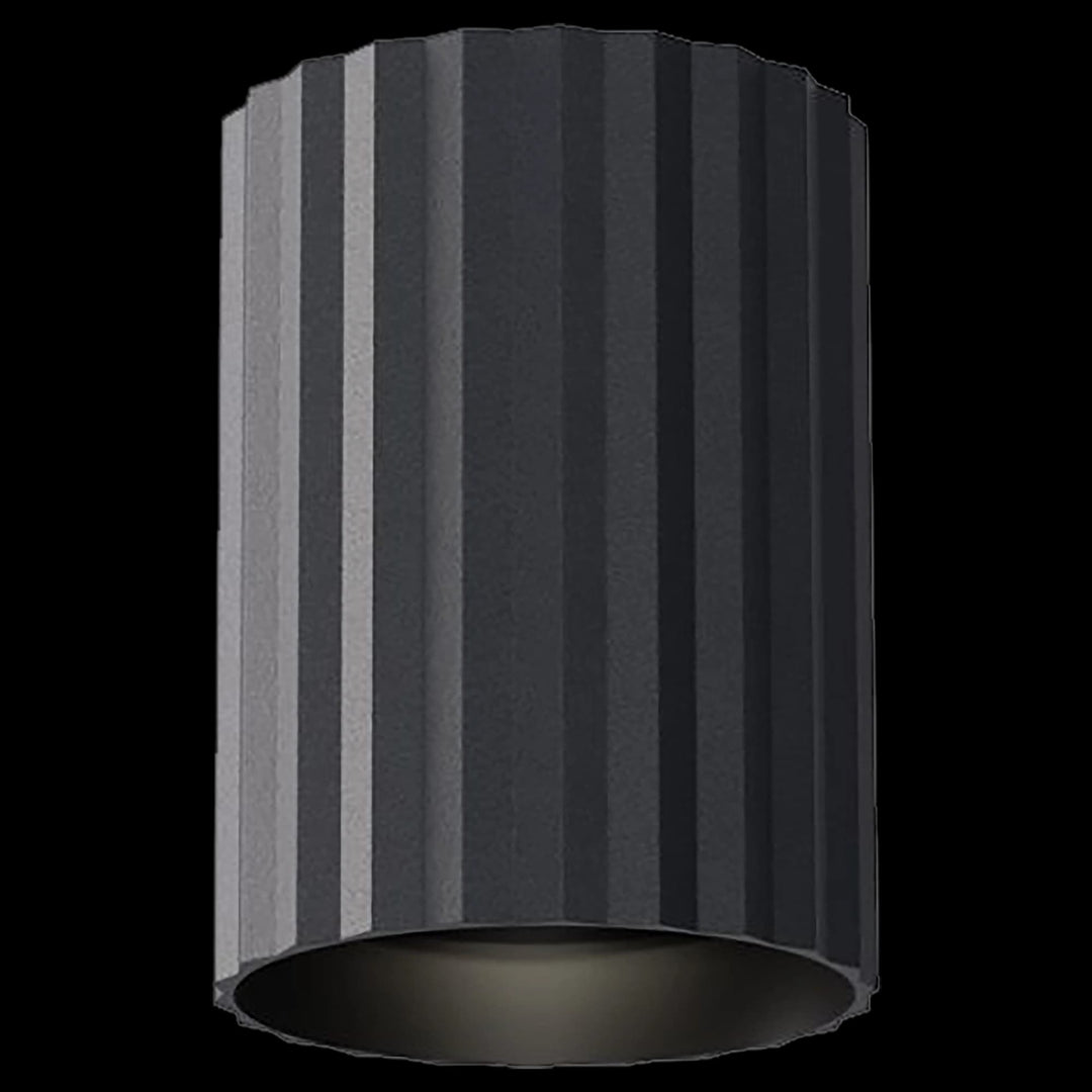 Calibo Canary Fluted 150mm Surface Mounted Downlight | Black