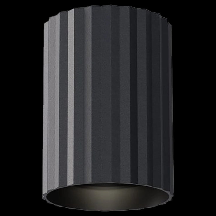 Calibo Canary Fluted 150mm Surface Mounted Downlight | Black