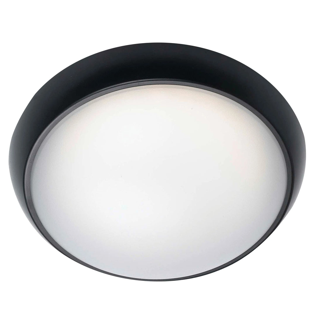 Telbix Wynn LED Round Bunker Light | Black