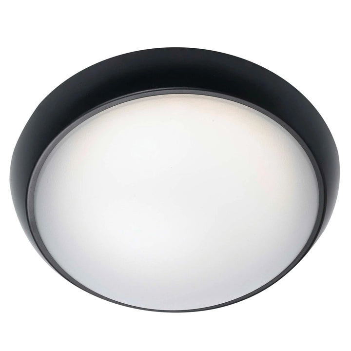 Telbix Wynn LED Round Bunker Light | Black