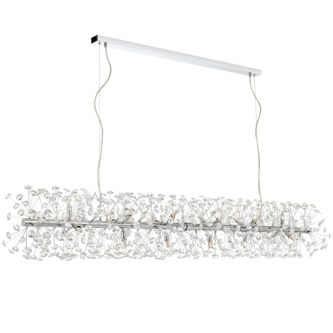 Telbix Lerida 18 Light Rectangular Pendant | Chrome