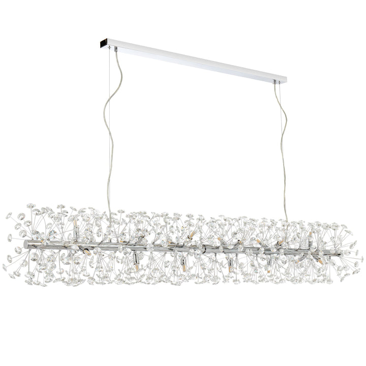 Telbix Lerida 18 Light Rectangular Pendant | Chrome