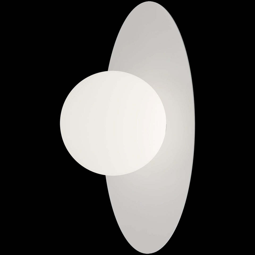 Calibo Crest Opal Glass 120mm Orb Wall Light Oval Plate 300mm | White