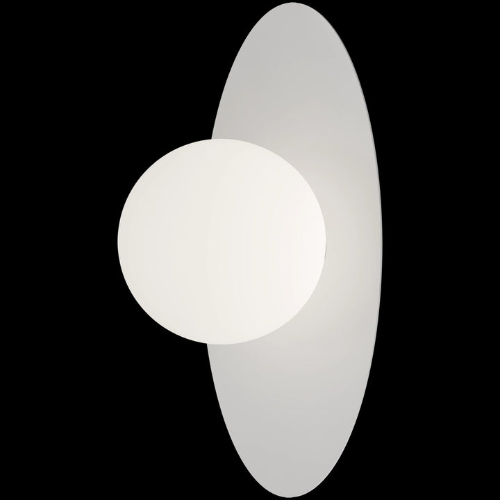 Calibo Crest Opal Glass 120mm Orb Wall Light Oval Plate 300mm | White