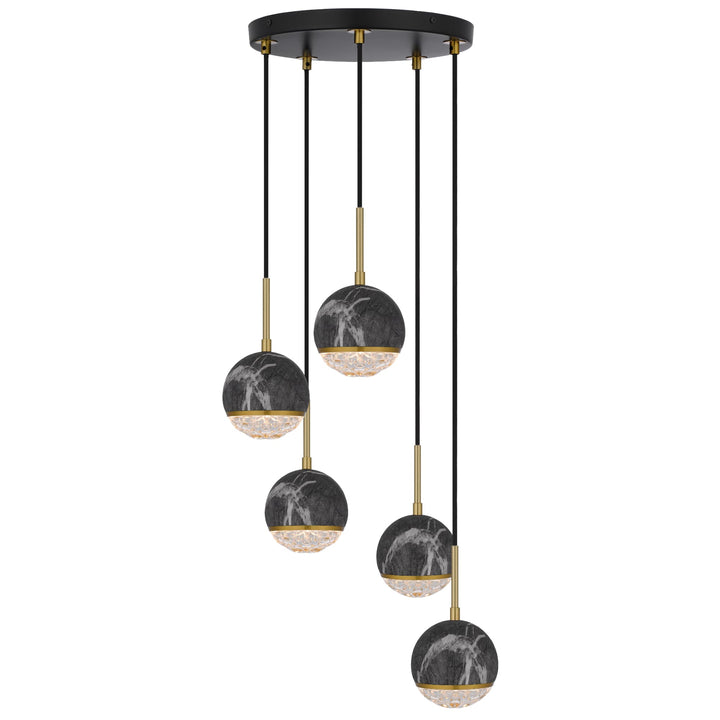 Telbix Oneta 5 Light Cluster Pendant | Black