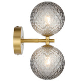 Telbix Antique Gold Felton 2 Light Wall Light | Smoke Tear