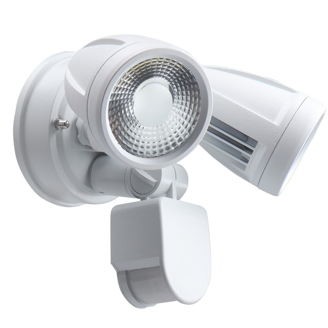 Telbix Illume Twin Exterior LED Spotlight with Sensor | White