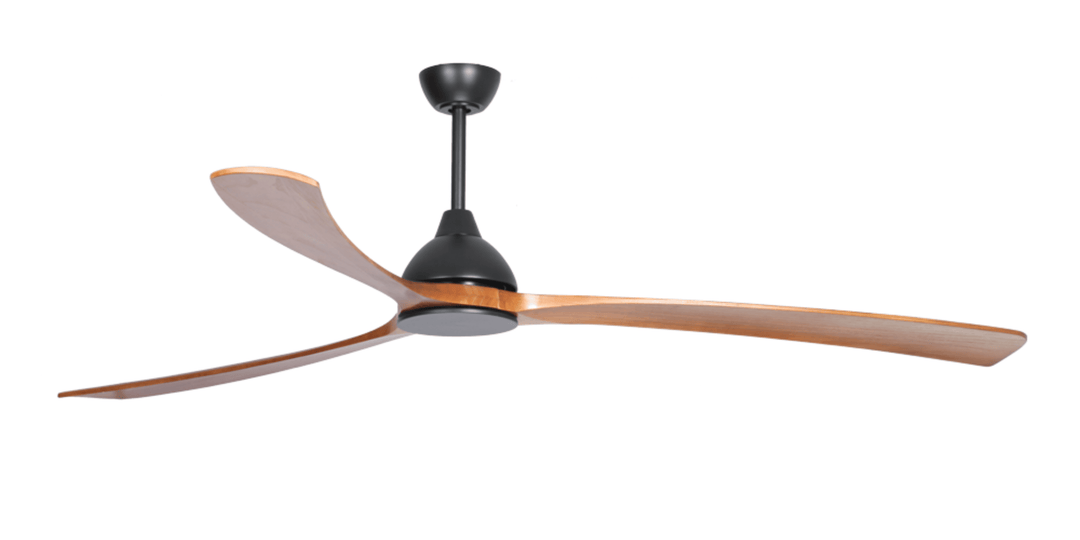 Fanco Sanctuary Oversized 92" Commercial DC Ceiling Fan with Remote for Large Indoor/Outdoor Areas | Matte Black/Teak