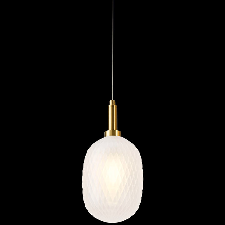 Calibo Lark Diamond Pattern 150mm Glass Pendant | Opal