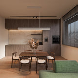 Calibo Munia Sculptural Ribbed LED Linear Pendant with Paintable Gypsum Surface | White
