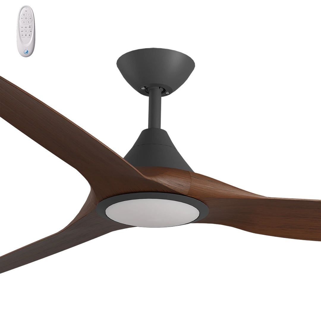Calibo Smart CloudFan 60" (1520mm) ABS DC Ceiling Fan with 20W CCT LED Light and Remote | Black & Koa