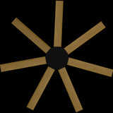 Calibo Alula 60" (1524mm) 7 Blade Indoor/Outdoor DC Ceiling Fan & Remote | Black & Teak