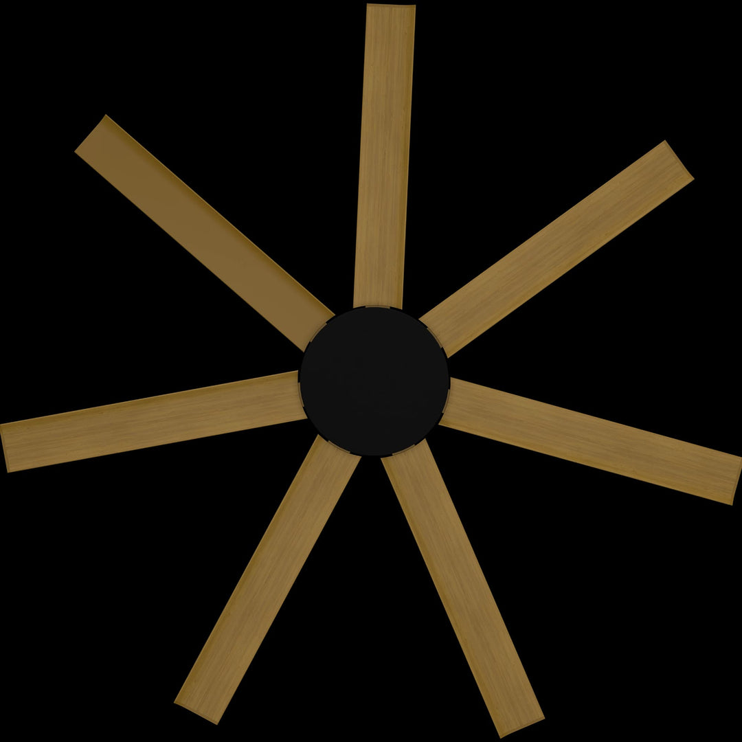 Calibo Alula 60" (1524mm) 7 Blade Indoor/Outdoor DC Ceiling Fan & Remote | Black & Teak
