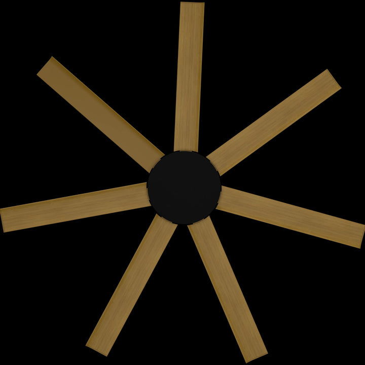 Calibo Alula 60" (1524mm) 7 Blade Indoor/Outdoor DC Ceiling Fan & Remote | Black & Teak
