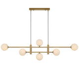 Telbix Antique Gold Tyson 6 Light Pendant | Opal Matt