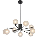 Telbix Black Felton 9 Light Pendant | Frost Tear