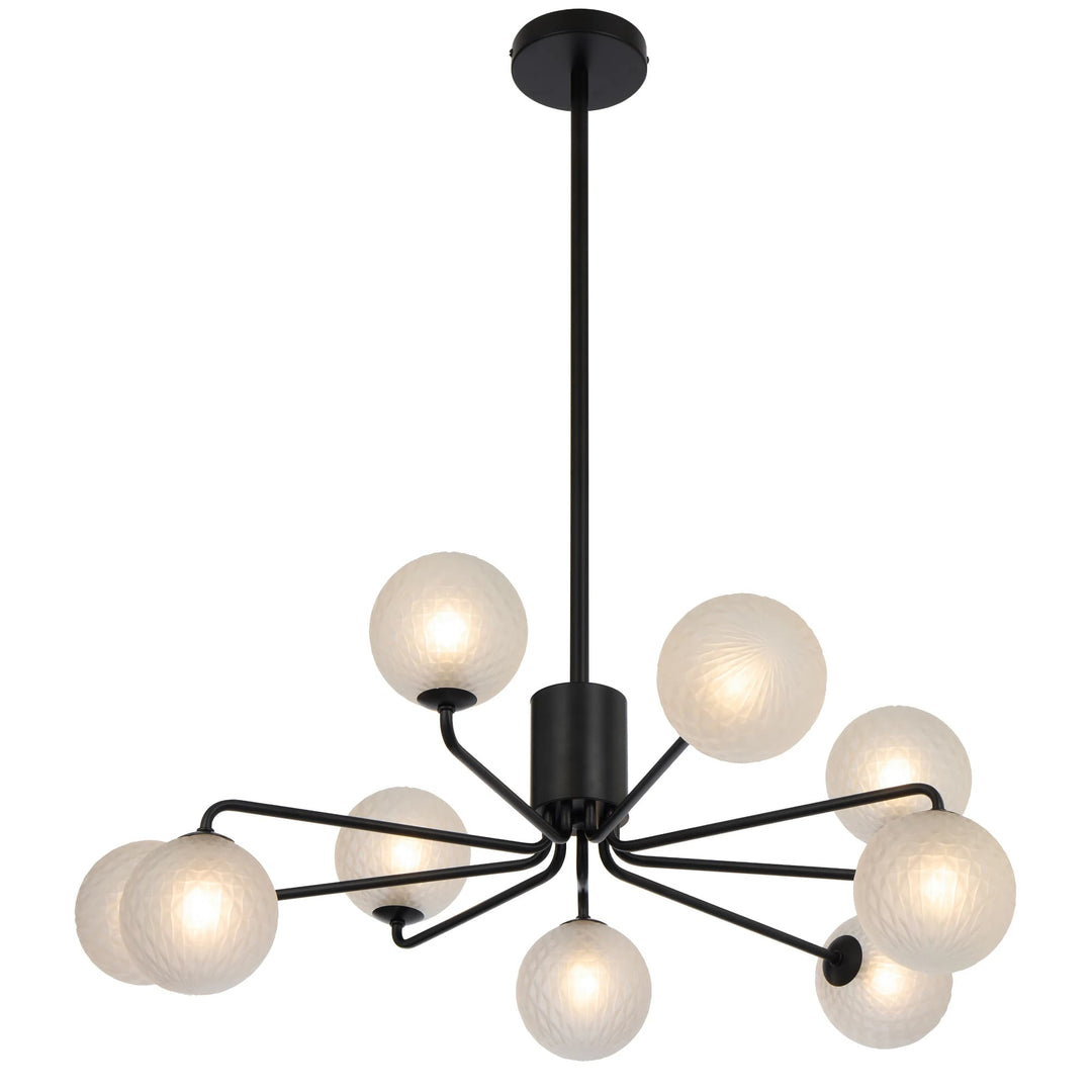 Telbix Black Felton 9 Light Pendant | Frost Tear