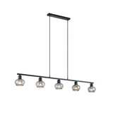 Telbix Marbell 5 Light Bar Pendant | Black